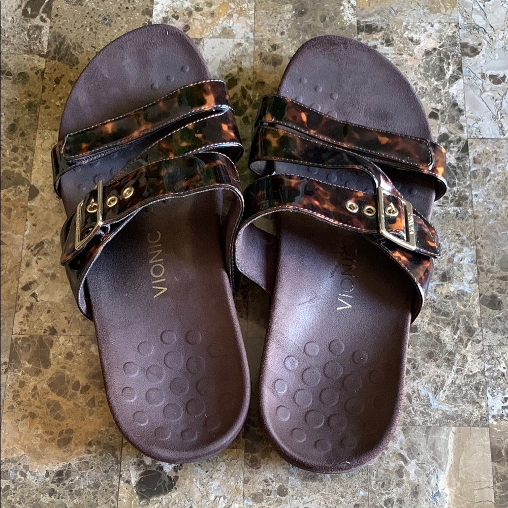 Vionic Tortoise Shell Buckle Sandals - image 3